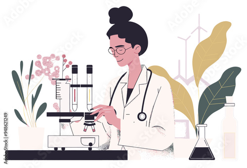 Biotechnology female engineer working in the lab. Female new professionals concept