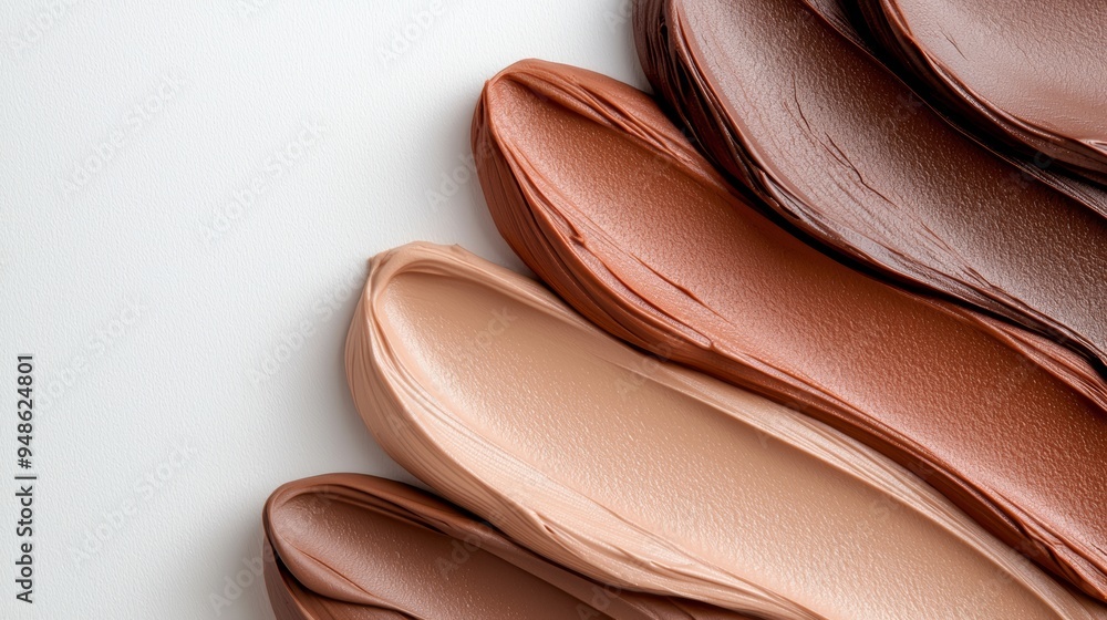 Rich chocolate color palette, warm brown tones, confectionary-inspired swatch, isolated on white background Rich chocolate color palette, warm brown tones, confectionary-inspired swatch, isolated on white background
