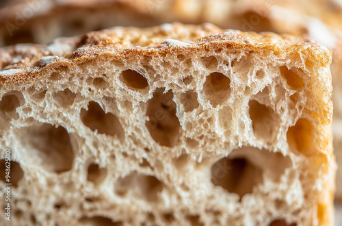 Close-up of breaking apart whole spelt buttermilk bread