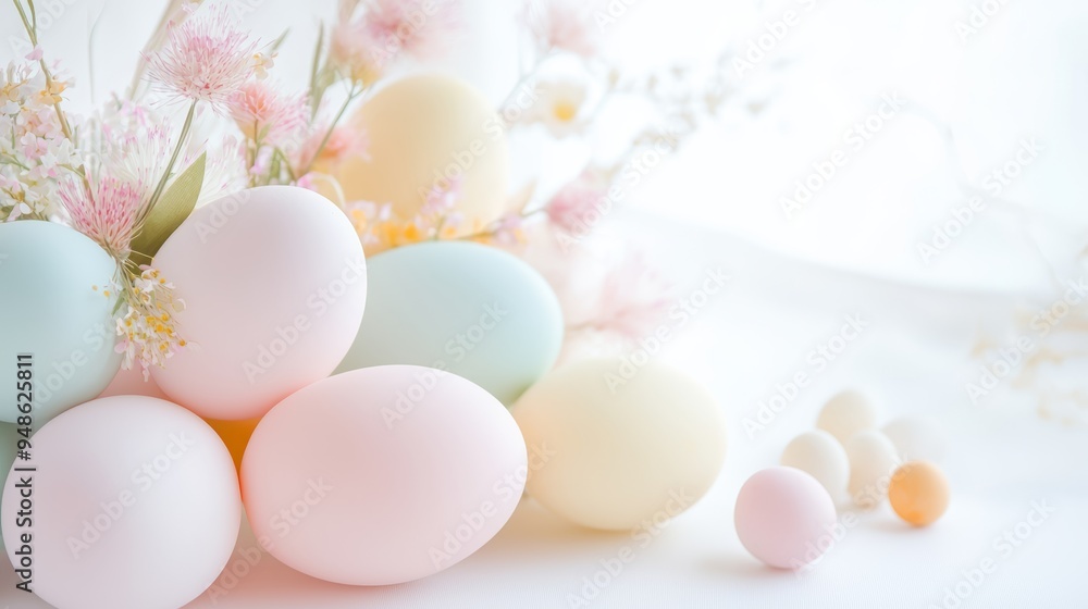 Soft pastel Easter color palette, spring tones, seasonal swatch, isolated on white background Soft pastel Easter color palette, spring tones, seasonal swatch, isolated on white background