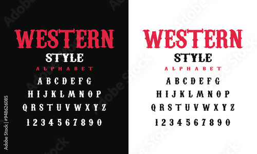 Classic college western font alphabet. Varsity sport font in western style for baseball, football or basketball logo, brand and t-shirt. Athletic department typeface, varsity stylish font alphabet