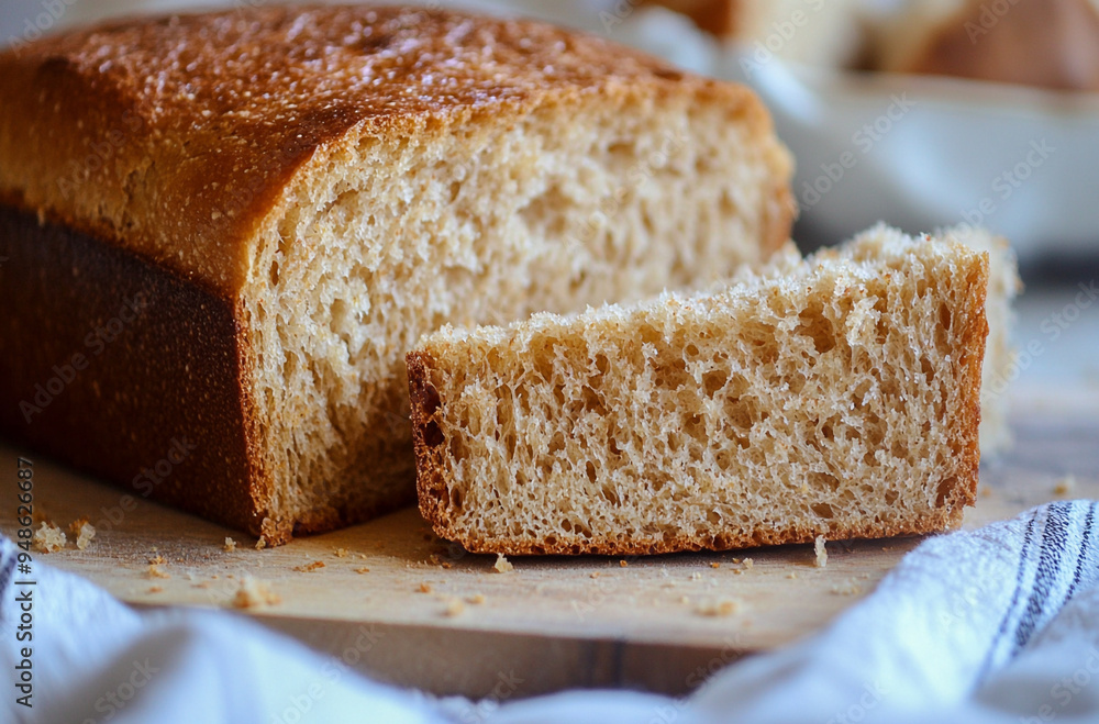 Close-up of breaking apart whole spelt buttermilk bread Close-up of breaking apart whole spelt buttermilk bread