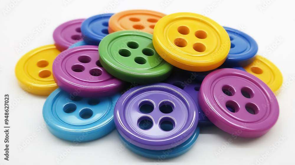 pile of colorful plastic buttons with glossy finish pile of colorful plastic buttons with glossy finish