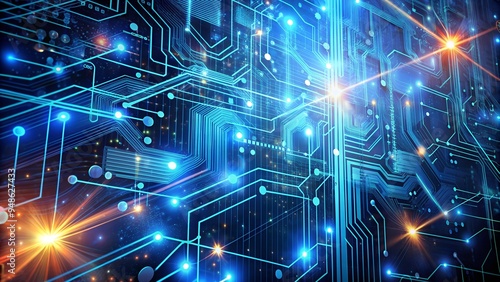 Abstract Circuitry: Digital Network Glow Background