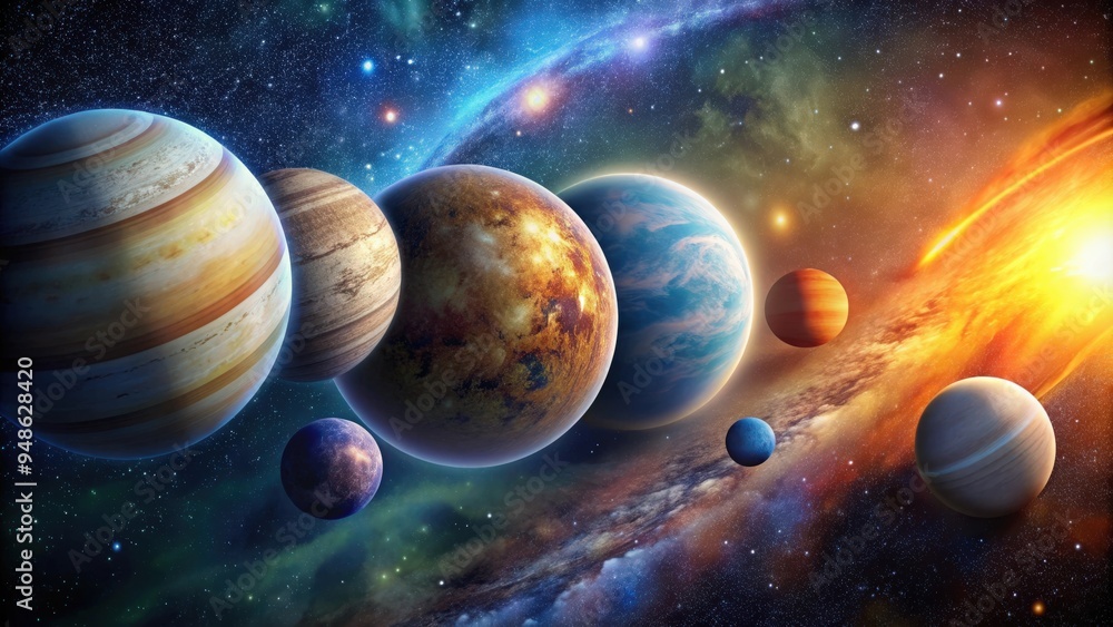 of deep space with terrestrial exoplanets, space,, deep, terrestrial, exoplanets, planets, stars, galaxy, astronomy of deep space with terrestrial exoplanets, space,, deep, terrestrial, exoplanets, planets, stars, galaxy, astronomy