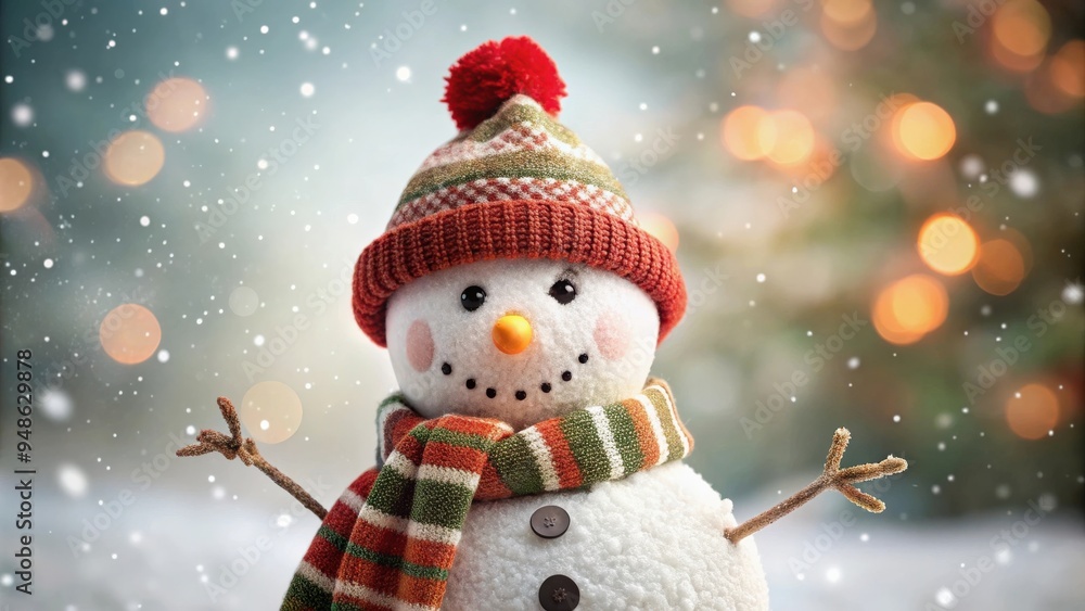 Festive Christmas snowman with a carrot nose and patterned scarf , snowman, Christmas, festive, holiday, winter Festive Christmas snowman with a carrot nose and patterned scarf , snowman, Christmas, festive, holiday, winter