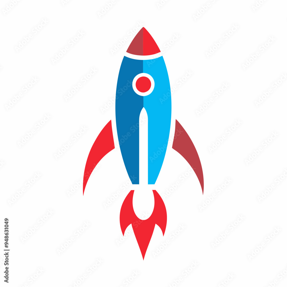 Minimalist Rocket Logo - Vector Art on White Background Minimalist Rocket Logo - Vector Art on White Background
