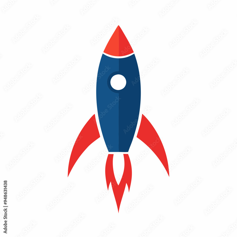 Minimalist Rocket Logo - Vector Art on White Background Minimalist Rocket Logo - Vector Art on White Background