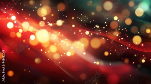 Abstract Red and Gold Bokeh Background