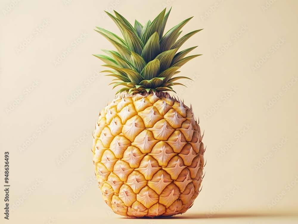 Elegant Pineapple on Pastel Background - Perfect for Tropical-Themed Designs and Healthy Lifestyle Campaigns Elegant Pineapple on Pastel Background - Perfect for Tropical-Themed Designs and Healthy Lifestyle Campaigns