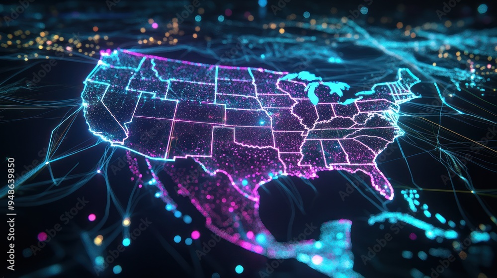 Digital Map of the United States Digital Map of the United States