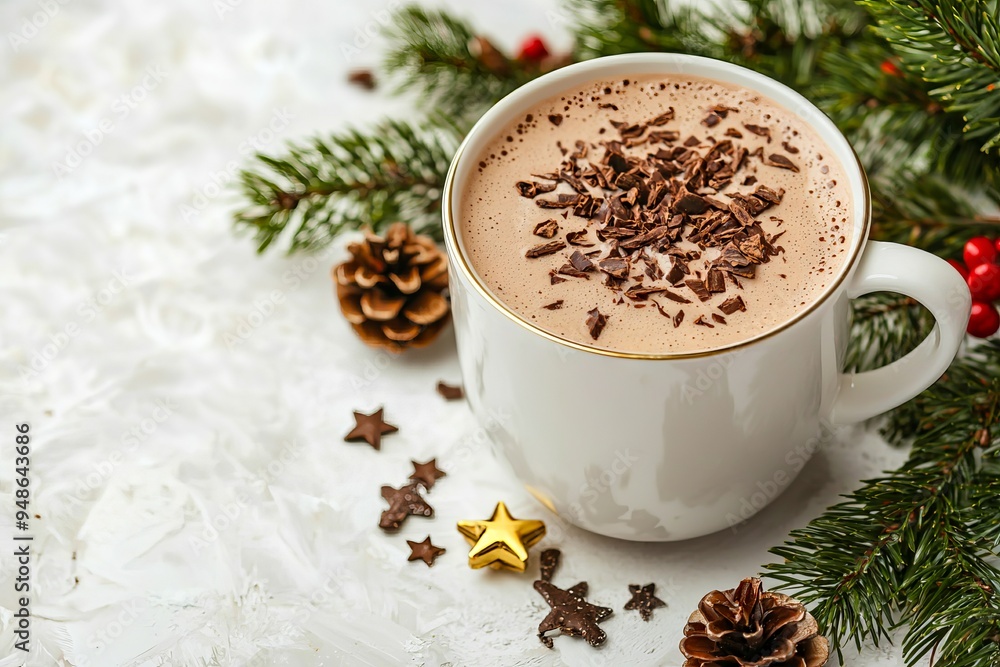 A cup of hot chocolate with chocolate shavings on top of it A cup of hot chocolate with chocolate shavings on top of it