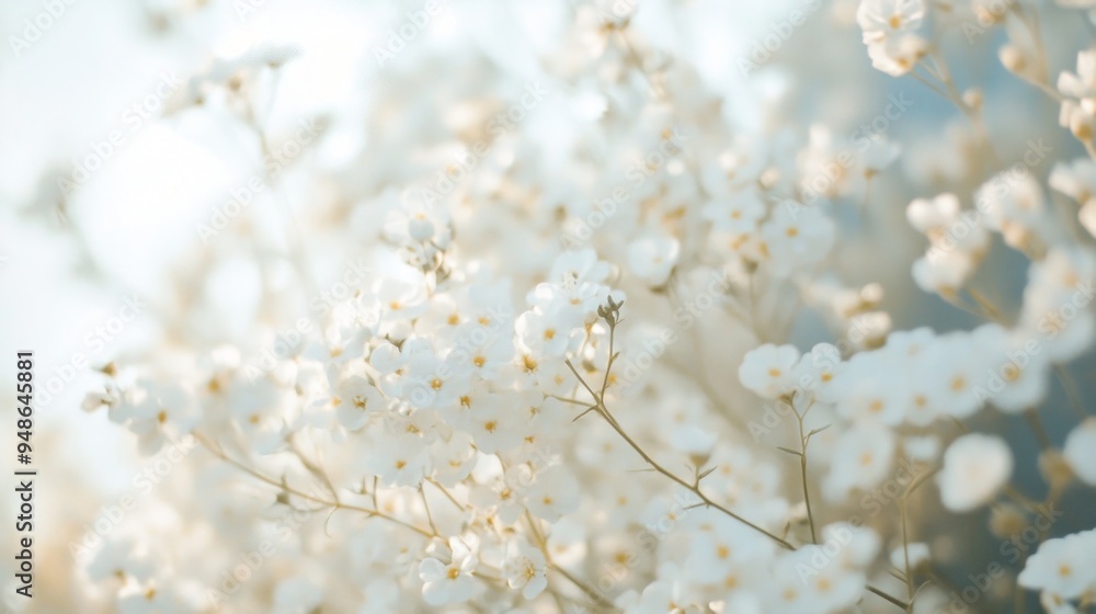 Delicate White Blossoms in Soft Sunlight Delicate White Blossoms in Soft Sunlight