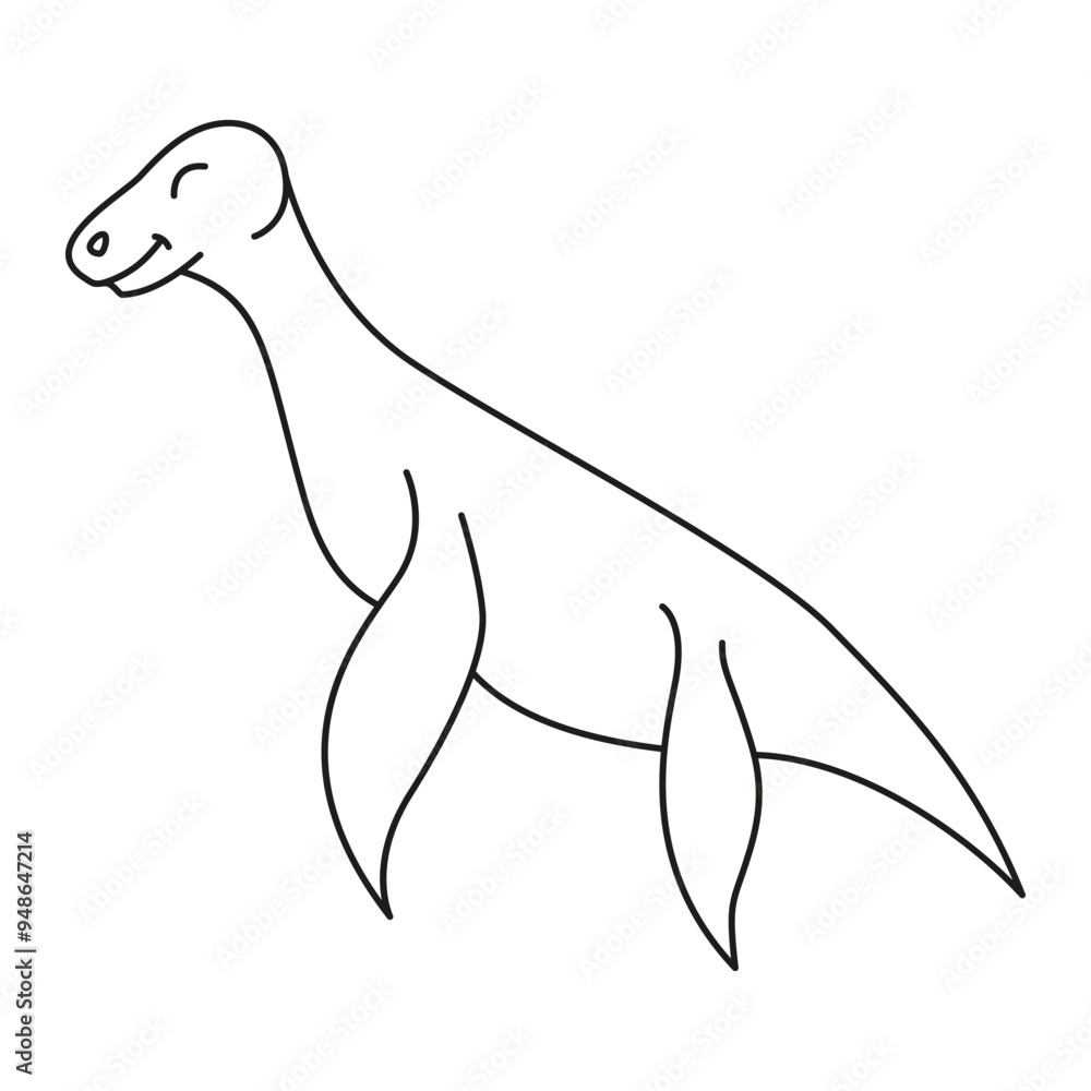 Swimming dinosaur.Cute plesiosaurus.Prehistoric animal.Aquatic dinosaur. Swimming dinosaur.Cute plesiosaurus.Prehistoric animal.Aquatic dinosaur.