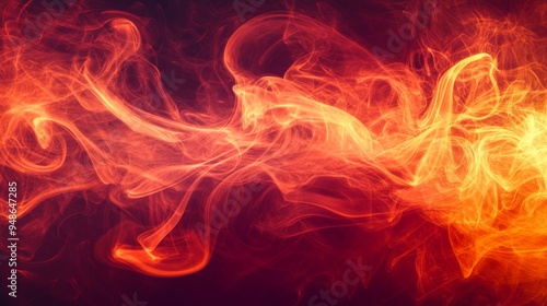 A high-resolution image of red and orange cigarette smoke blending together, with swirling patterns creating a fiery and captivating visual effect.