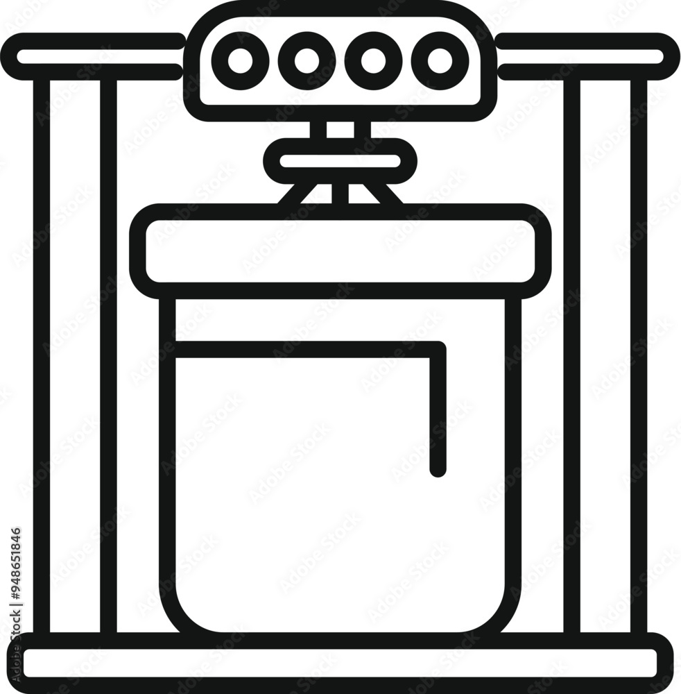 Line icon of a chemical reactor, representing industrial processes and chemical engineering concepts Line icon of a chemical reactor, representing industrial processes and chemical engineering concepts