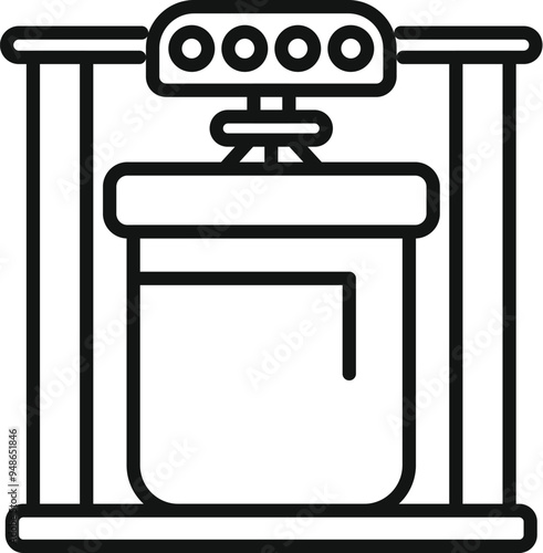 Line icon of a chemical reactor, representing industrial processes and chemical engineering concepts
