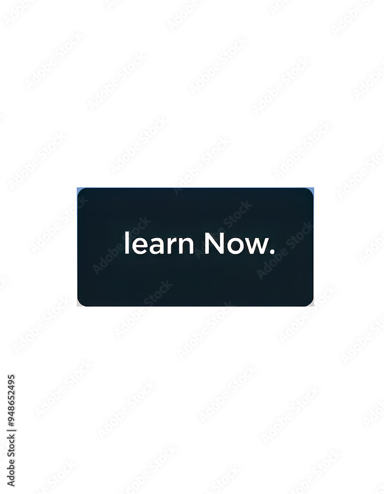 Black Rectangle with Learn now Text isolated from the white background Black Rectangle with Learn now Text isolated from the white background