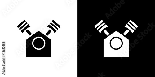 Air compressor pump icon Flat fill set collection