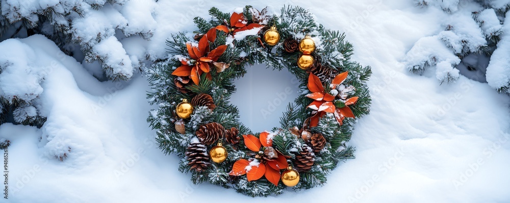 white door wreath with golden bells white door wreath with golden bells