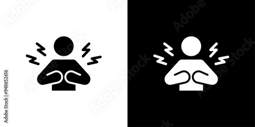 Angry person icon Flat fill set collection
