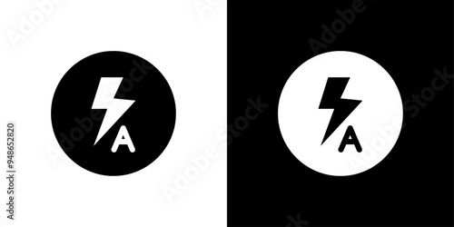 auto flash icon Flat fill set collection