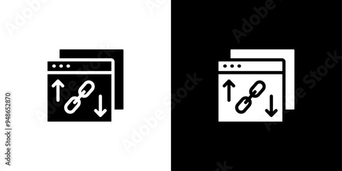 Backlink icon Flat fill set collection
