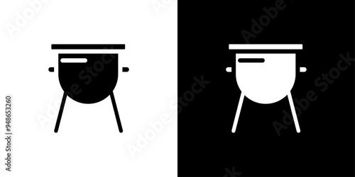 brazier icon Flat fill set collection