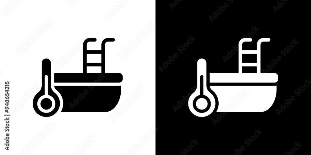 Obraz premium Cold plunge icon Flat fill set collection