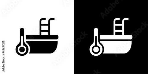 Cold plunge icon Flat fill set collection