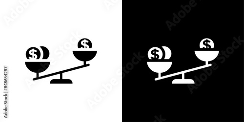 Compare price icon Flat fill set collection