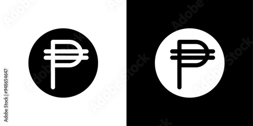 Cuba peso icon Flat fill set collection