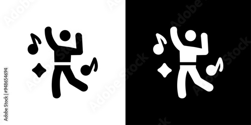 dance icon Flat fill set collection