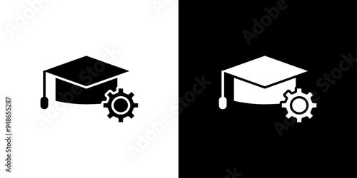 Engineering education icon Flat fill set collection