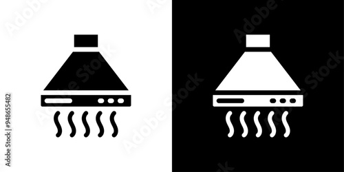 Extractor Hood icon Flat fill set collection