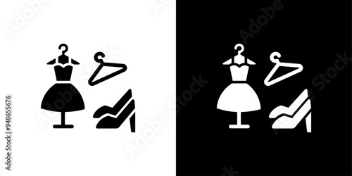 Fashion boutique icon Flat fill set collection