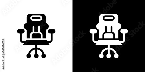 Gaming armchair icon Flat fill set collection