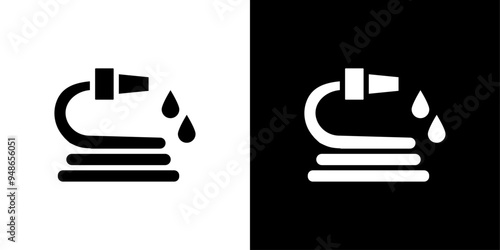 garden hose icon Flat fill set collection