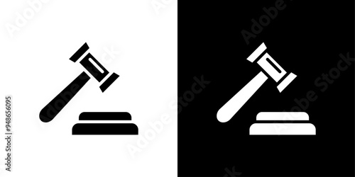 Gavel icon Flat fill set collection