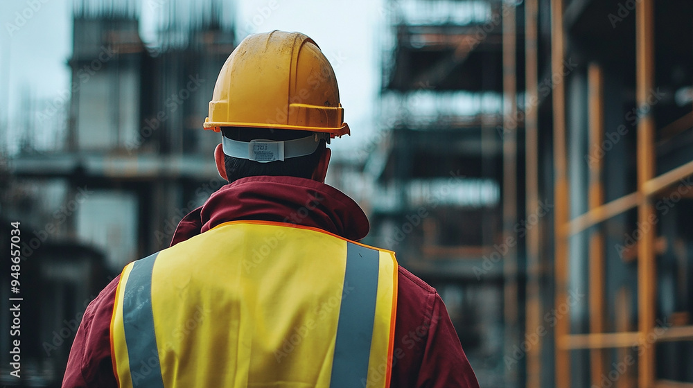The depiction of an engineer wearing a hard hat on-site resonates with construction projects The depiction of an engineer wearing a hard hat on-site resonates with construction projects