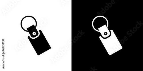 Key Chain Icon Flat fill set collection