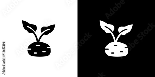 kohlrabi icon Flat fill set collection