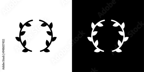 laurel wreath icon Flat fill set collection