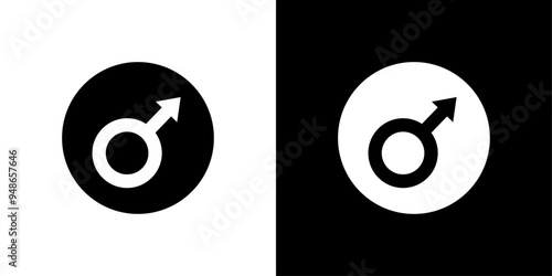 Male Symbol icon Flat fill set collection