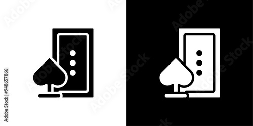 Mobile casino icon Flat fill set collection