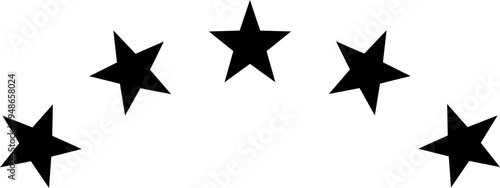 Five stars on a curved line shape