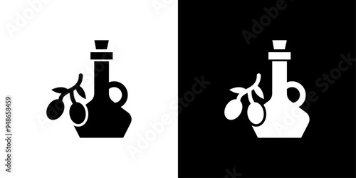 Olive oil icon Flat fill set collection