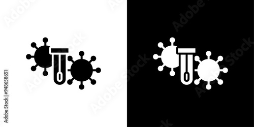 PCR test icon Flat fill set collection