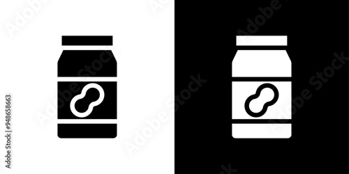 Peanut butter icon Flat fill set collection