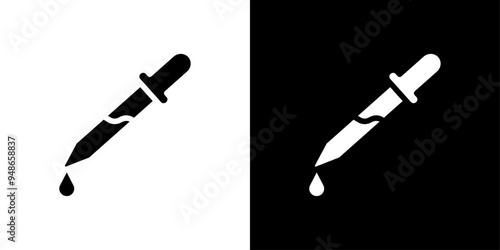 pipette icon Flat fill set collection